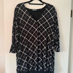 Penningtons Plaid Women's 3/4 length sleeve Top XL